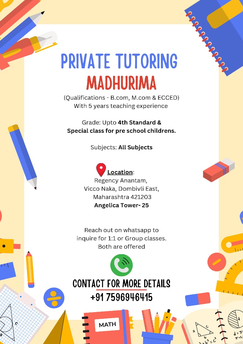 Madhurima – Private Tutoring