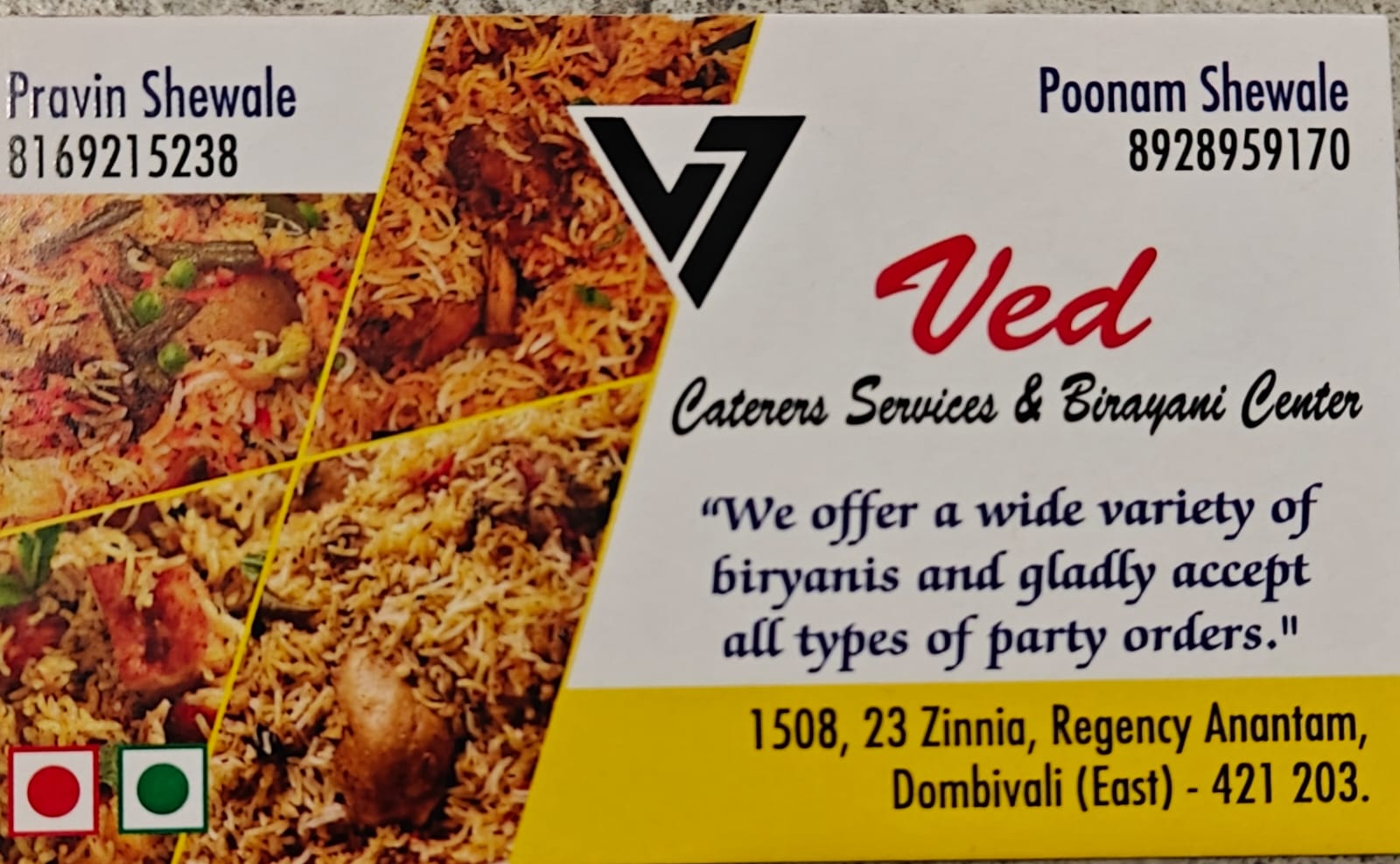 Ved Caterers Services & Biryani Center